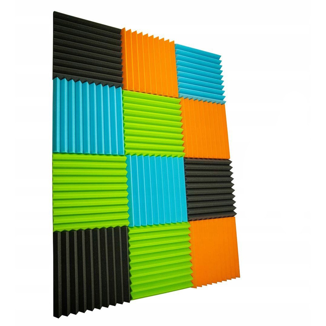 Panneau acoustique 50x50x5cm orange auto-extinguible ininflammable megamix