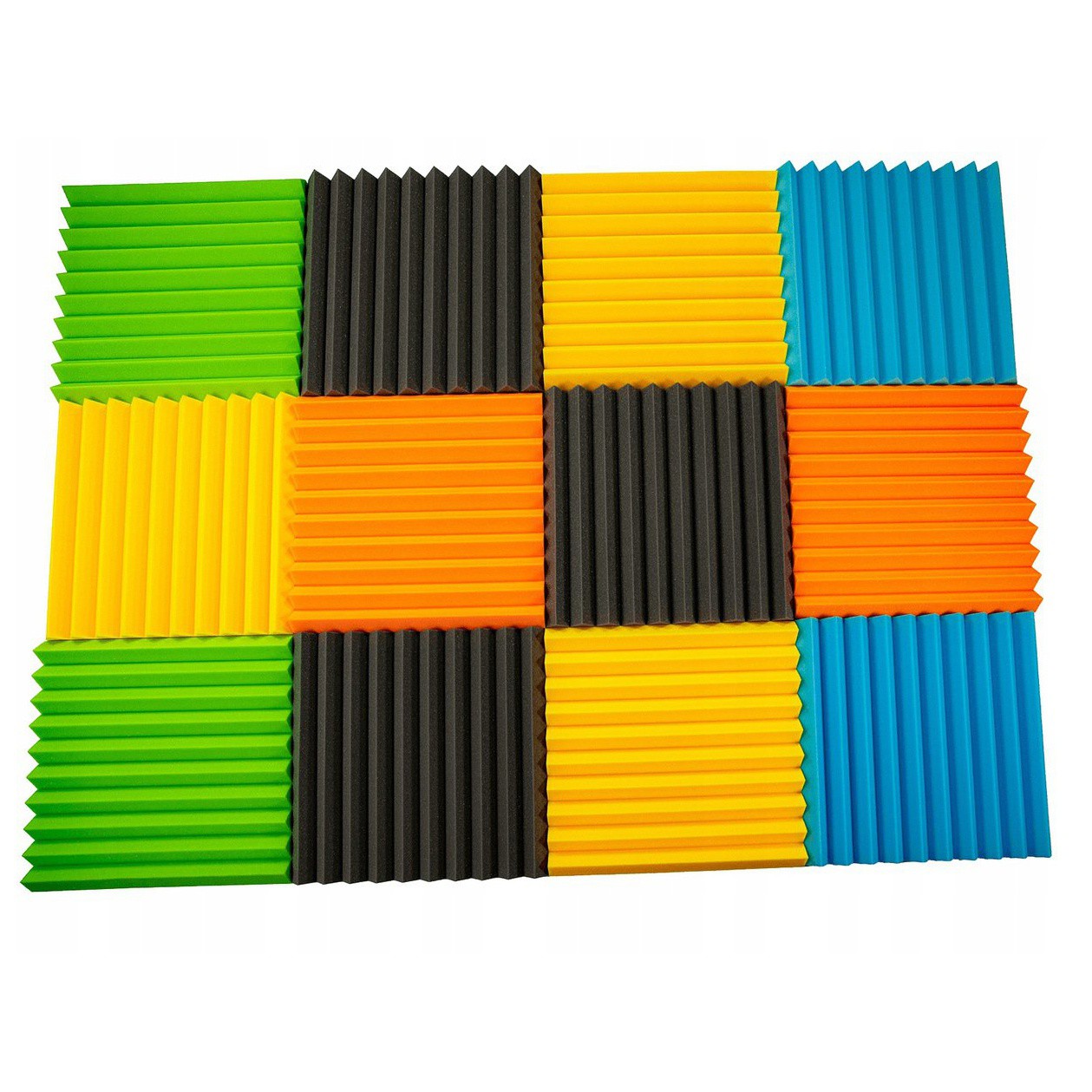 Panneau acoustique 50x50x5cm jaune auto-extinguible ininflammable megamix