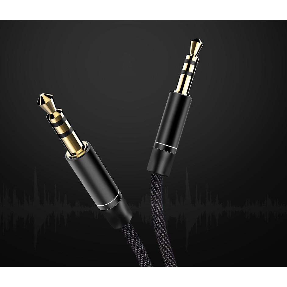 Câble audio 3,5 mm nylon AUX mini jack 95cm megamix.sk