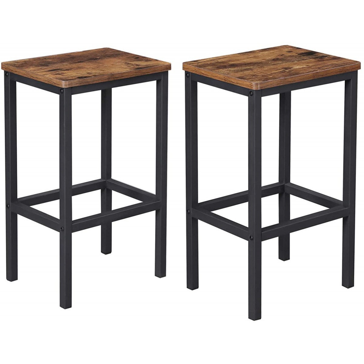 tabourets de bar 2pcs 40x30x65cm bois marron métal megamix.sk