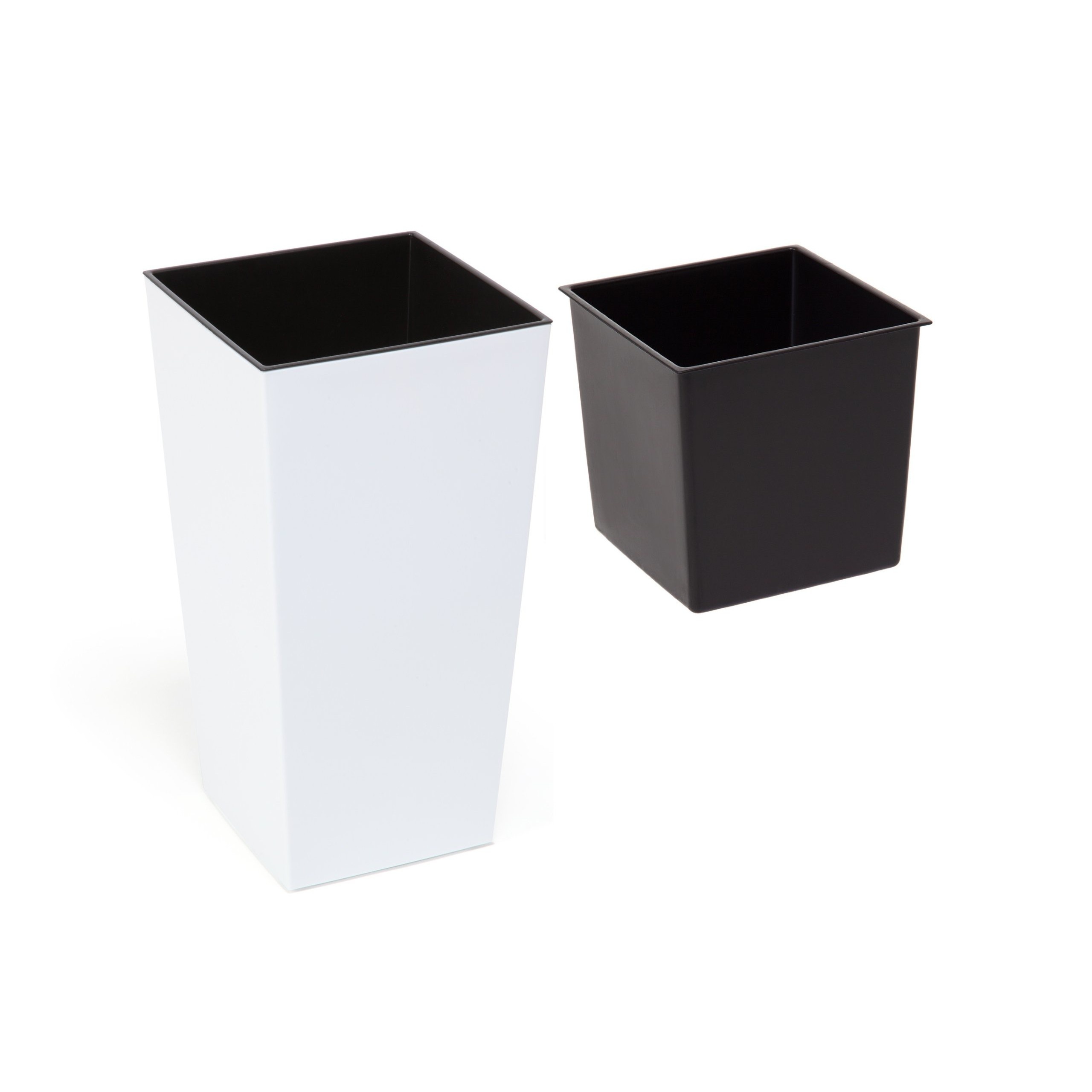 pot de fleurs blanc profond 25x25h47cm avec insert megamix.sk