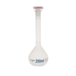 Bécher gradué en PP avec bouchon en verre 10/19, classe B – 10 ml, ISO 384