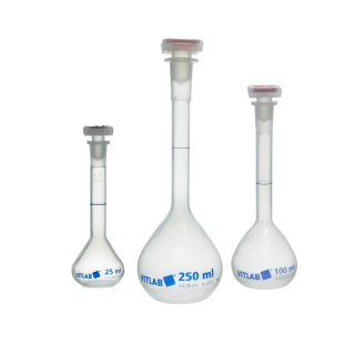 Bécher gradué en PP avec bouchon, classe B – 10 ml, DIN EN ISO 1042