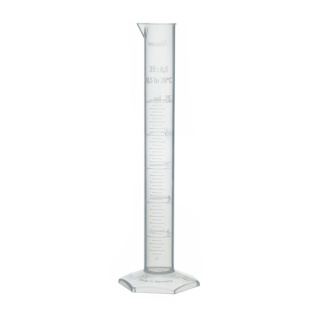 Grand cylindre de mesure en PP avec bec verseur, classe B – 500 ml