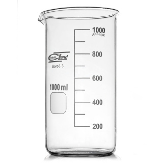 Bécher haut avec bec verseur, 600 ml, verre borosilicaté (BORO 3.3), ISO 3819, DIN 12331