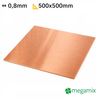 Feuille de cuivre 500x500x0,8 mm