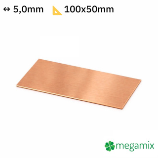 Plaque de cuivre 100x50x5,0 mm