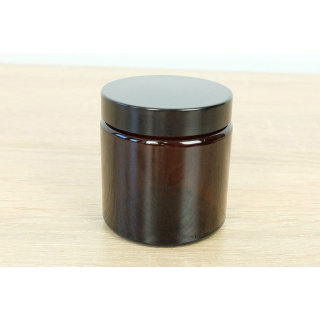 Récipient en verre brun 120 ml 63x62mm