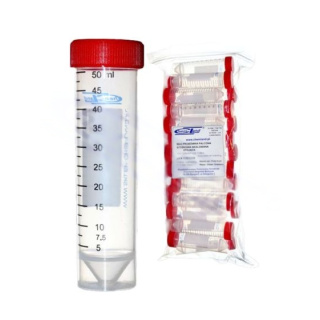 Falcon tubes 50 ml, coniques, avec bouchon rouge, paquet de 25 pcs