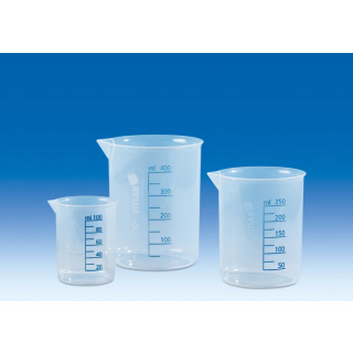 Tube de laboratoire PP 500 ml, échelle bleue VITLAB