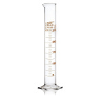 Cylindre gradué en verre, 500 ml, classe A, graduation brune, base en verre, avec certificat