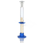 Tube doseur en verre avec bouchon en liège PP et base en PP, 10 ml, classe A, échelle brune, joint meulé 10/19, avec certificat – GLASSCO
