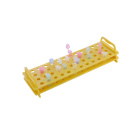 Support à éprouvettes en PC, 48 emplacements (12×4), 1,5/2,0 ml, jaune – laboratoire