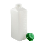 Fľaša HDPE 1000 ml so zeleným uzáverom s plombou na skladovanie kvapalín a sypkých materiálov