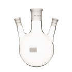 Banka guľatodnová trojhrdlová 100 ml, zábrus 29/32, 2x 14/23 šikmé hrdlá, BORO 3.3