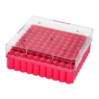 Boîte cryo pour congélation, 100 emplacements, 1,5–2,0 ml, rose – PC, -190 à +121 °C, autoclavable