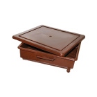 Plateau de laboratoire en PP orange – 225 × 225 × 50 mm
