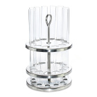Support rond pour tubes à essai en acier inoxydable, 24 emplacements, diamètre 20 mm, hauteur 165 mm – autoclavable
