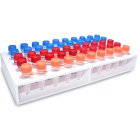Support pour tubes à essai Eppendorf, 50 emplacements, 1,5 ml, double étagère – PP, autoclavable