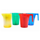 Ensemble de tubes en PP avec poignée, 1000 ml, 4 pcs (bleu, jaune, rouge, vert) – échelle bilatérale