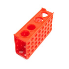 Support à éprouvettes 4 en 1, petit, rouge – PP, de laboratoire