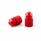 Korok PE karbovaný do skúmaviek 12 mm, červený, 50 ks – laboratórne uzávery
