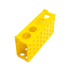 Support à éprouvettes 4 en 1, petit, jaune – PP, 170 × 90 × 50 mm, de laboratoire