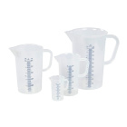 Laboratórna kadička PP 250 ml s uchom, modrá stupnica