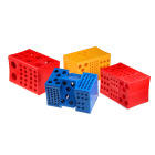 Support modulaire pour tubes à essai, petit, bleu – PP, autoclavable, de laboratoire
