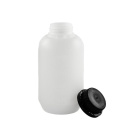 Fľaša HDPE 500 ml okrúhla s uzáverom s plombou čierna – chemicky odolná nádoba na kvapaliny a sypké materiály