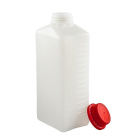 Fľaša HDPE 1000 ml s červeným uzáverom s plombou na kvapaliny a sypké materiály