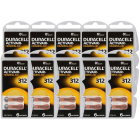 Piles pour appareil auditif 60 pcs Duracell DA312/6C