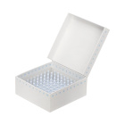 Kartónová krabička na skúmavky 100 miest, výška 54 mm, biela - ID-Color™ CryoKING