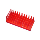 Support pour tubes à essai type Hérisson, rouge, diamètre 17–20 mm – PP, autoclavable