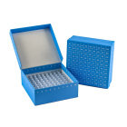 Kartónová krabička na skúmavky 100 miest 133x133x36 mm ID-Color™ modrá