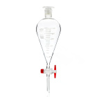 Entonnoir à séparation conique Squibb avec graduation, 500 ml, mâle 24/29, robinet en PTFE, verre borosilicate (BORO 3.3)