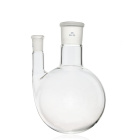 Flacon à double col avec fond rond, cols droits, 250 ml, meules 29/32 et 14/23 en verre borosilicaté (BORO 3.3)