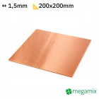 Plaque de cuivre 200x200x1,5 mm