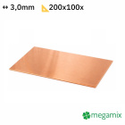 Plaque de cuivre 200x100x3,0 mm