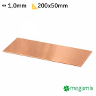 Feuille de cuivre 200x50x1,0 mm
