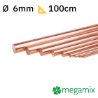 Tige en cuivre 1m Φ6mm tige métallique