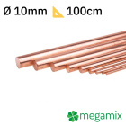 Tige en cuivre 1m Φ10mm tige métallique