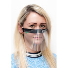 Protection faciale cache-nez masque transparent bouche nez 21x12cm universel