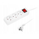 Rallonge avec interrupteur 3x prise 1,5m câble d'alimentation blanc rallonge
