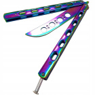 Couteau papillon pliant papillon en acier 23,5x2cm coloré