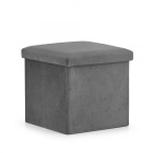 Siège pliant avec rangement L 36x38x38cm velours gris