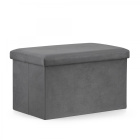 Siège pliant avec espace de rangement XL 38x61x38cm velours gris
