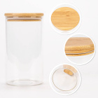 Récipient en verre boîte 1000ml 17cm avec couvercle hermétique en bois