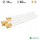 Tubes à essai en verre 80mm diamètre 14mm 10pcs