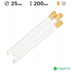 Tubes en verre 200mm diamètre 25mm 10 pcs